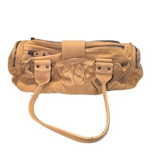 Francesco Biasia Leather Shoulder Bag – Camel – Made in Bulgary